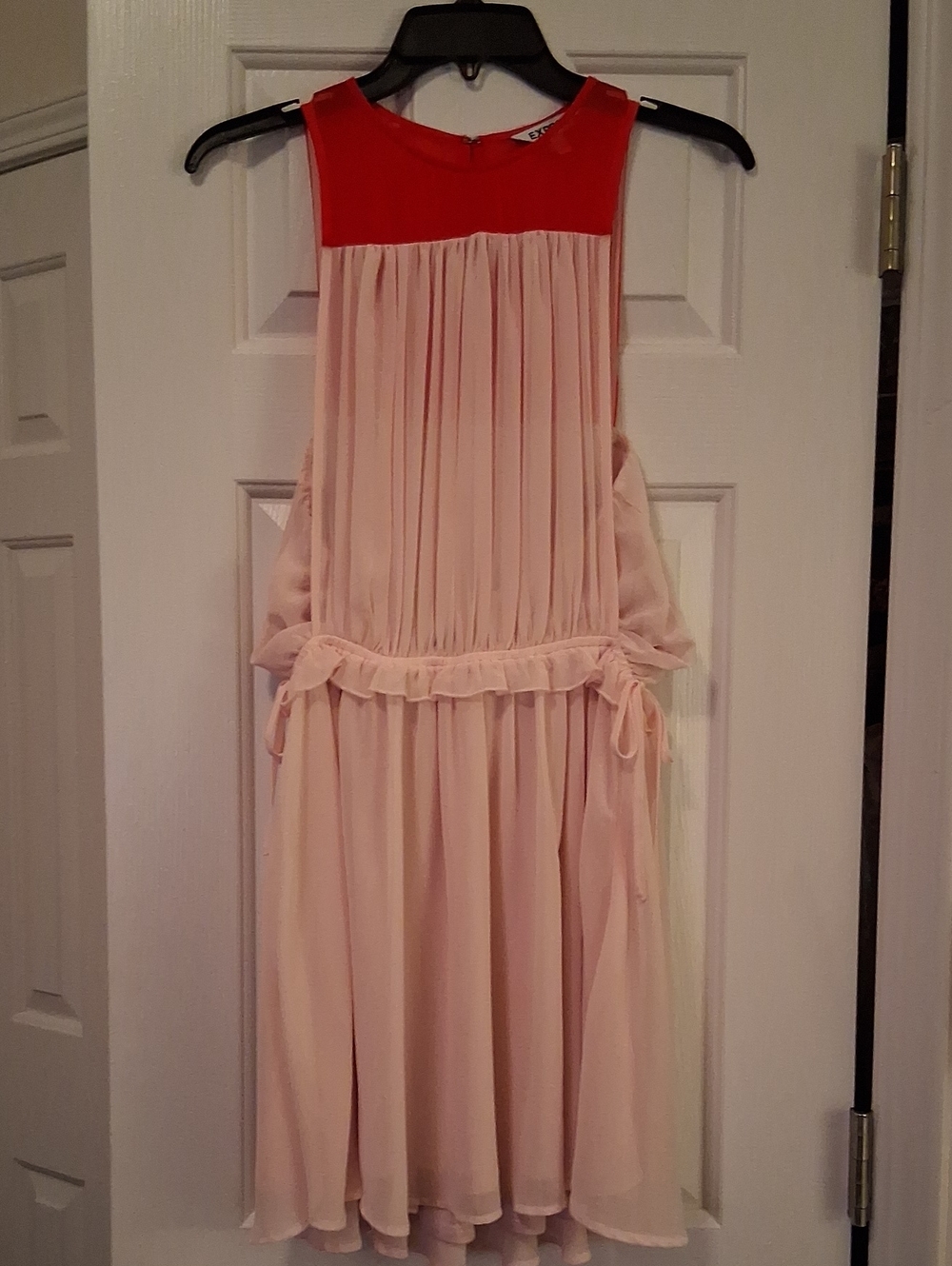 Women's Two-Tone Pink and Red Chiffon Top